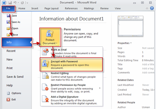 powerpoint password protect file